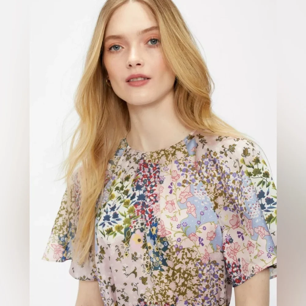 Ted Baker Lalu urban printed fluted hem mini dress, Size 2 - Picture 4 of 16